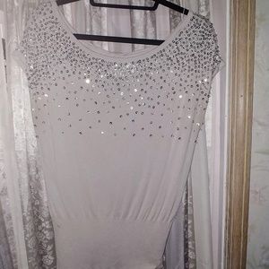 WHBM tan & silver shirt